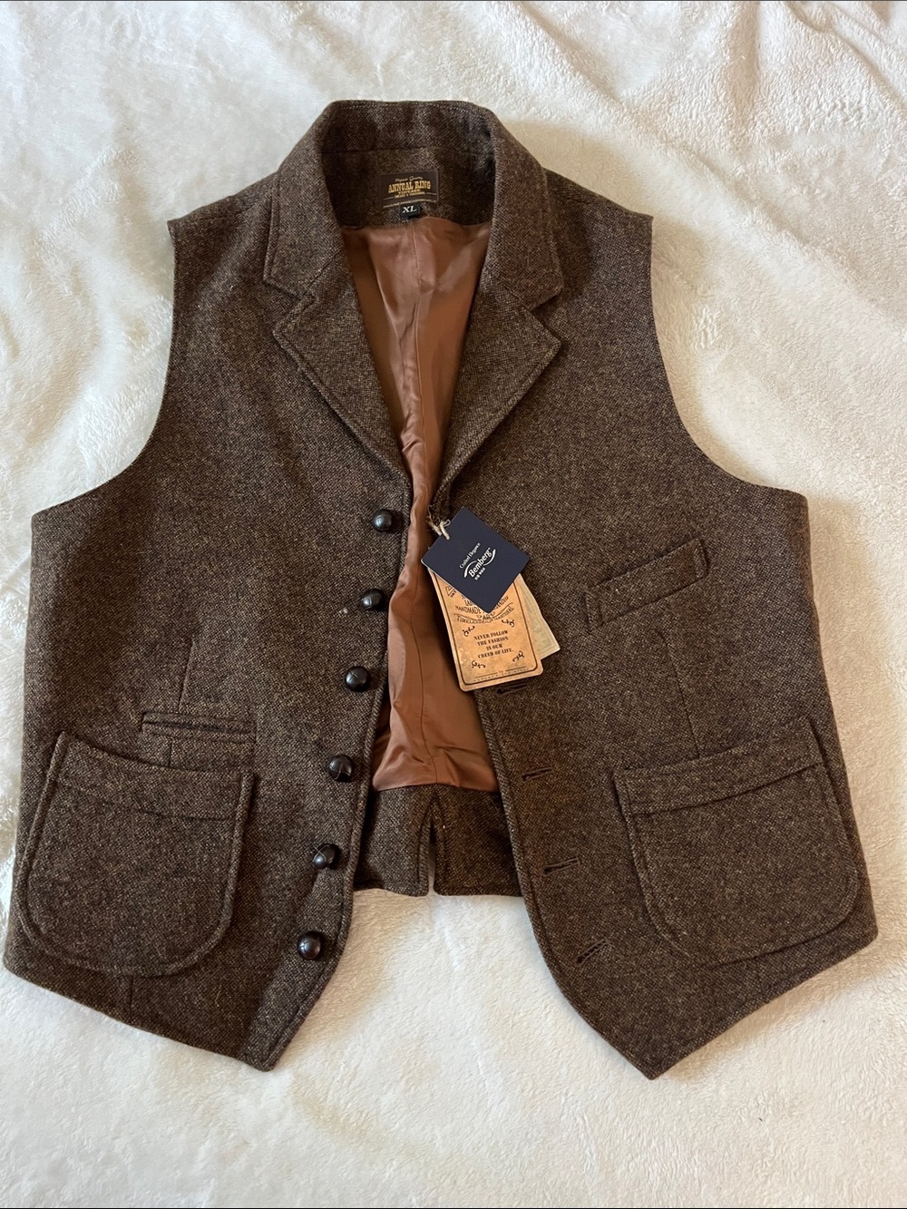 (New with tags)Annual Ring Vintage Clothing Mfg. Co. waistcoat (vest).